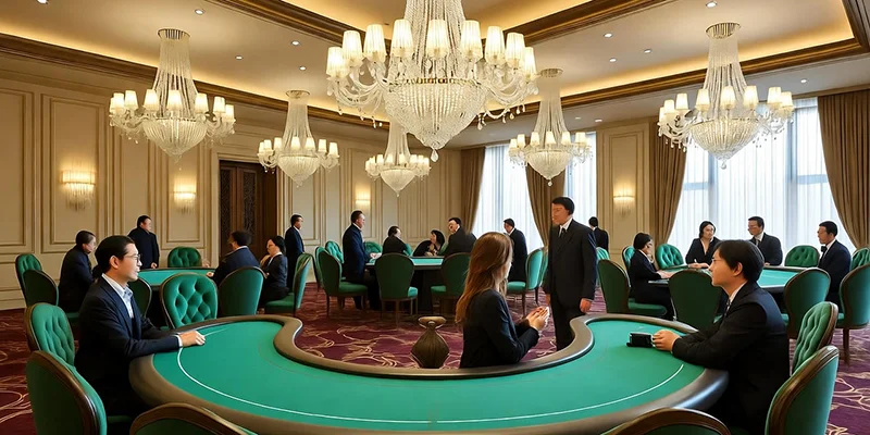 Nội Thất Sang Trọng Với Đèn Chùm Và Bàn Chơi Casino Đồ Sơn